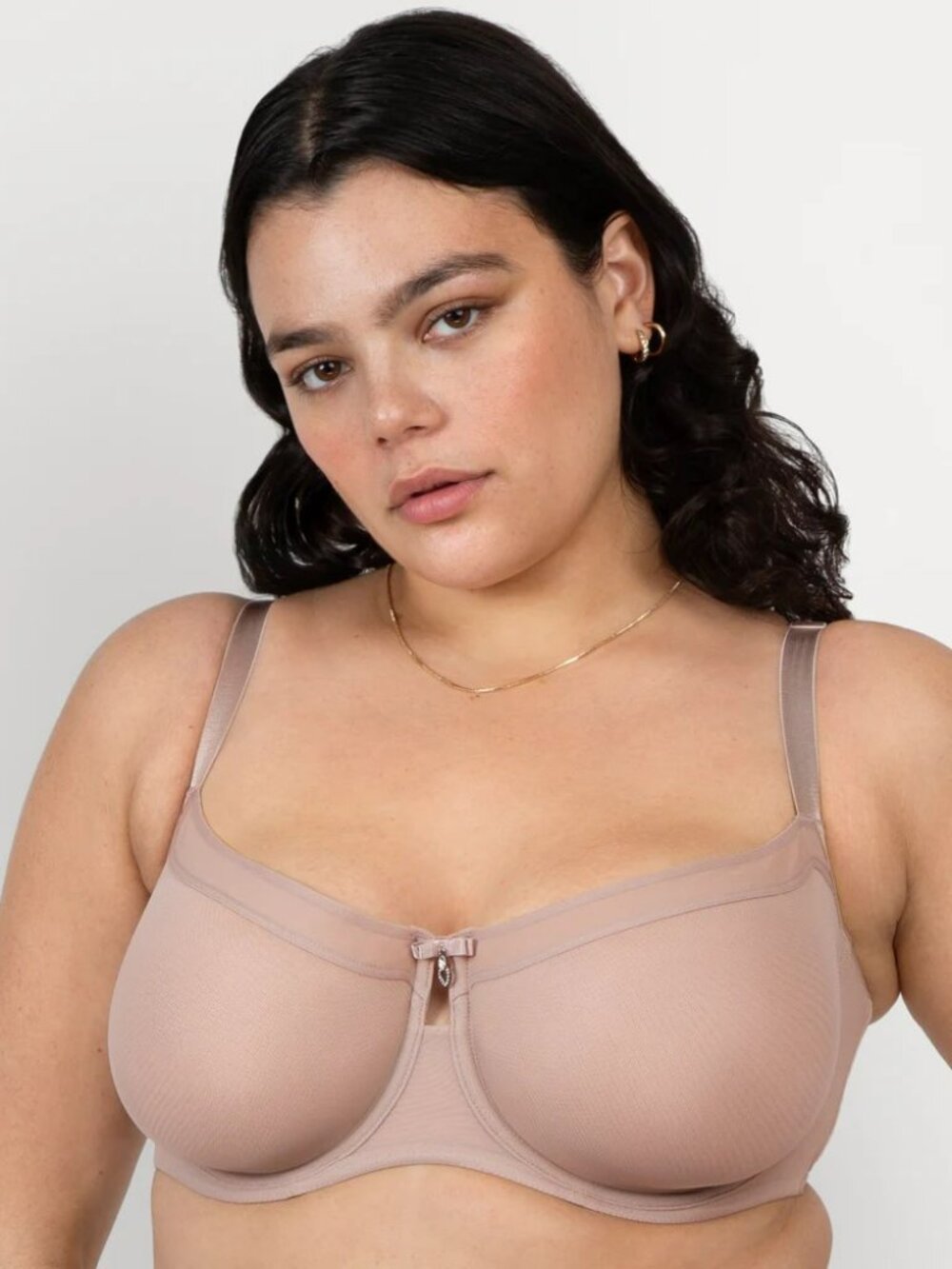 Curvy Couture 42DDD (42F) Sheer Mesh Unlined Balconette bra NWT